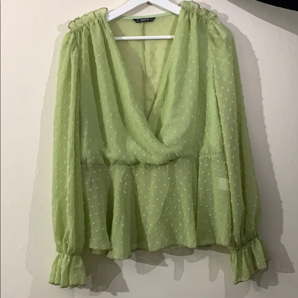 See thru lime shirt